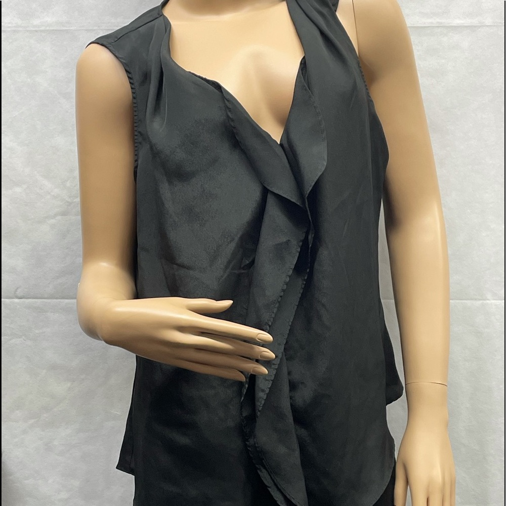 New York & Co. Black Ruffle Sleeveless Top